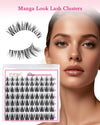 EMEDA DIY Natural Manga Eyelash Extensions DL16 C Curl 8-16mm Self-Adhesive Lash Clusters
