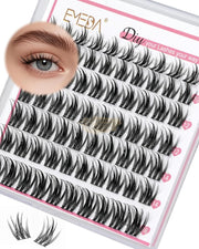 EMEDA DIY Natural Manga Eyelash Extensions DL16 C Curl 8-16mm Self-Adhesive Lash Clusters