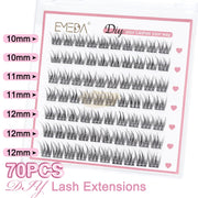 EMEDA 70pcs Fishtail Lashes | 7 Rows | 10-12mm | DIY Lashes DIY Lash Clusters