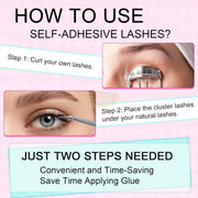 EMEDA Adhesive Eyelashes Clusters with a D-Curve of 8-14mm DIY Kit (Fishtail) Self-Adhesive Lash Clusters