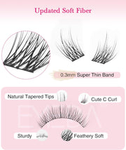EMEDA Natural Manga Eyelash Extensions C curl ZK58 Self-Adhesive Lash Clusters