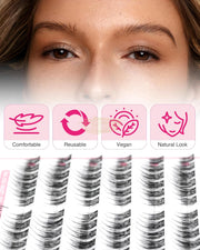 EMEDA Natural Manga Eyelash Extensions C curl ZK58 Self-Adhesive Lash Clusters