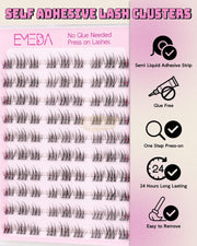EMEDA Eyelashes Manga Natural Looking Pre Glued Mermaid 9-14mm Self-Adhesive Lash Clusters