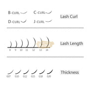 EMEDA Volume D Curl Mixed Lash Extension Volume Lashes