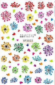 Eternal Flower Nail Stickers - Available in 14 designs XF3022 Nail Stickers