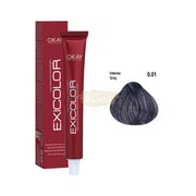 Exicolor 0.01 Intense Gray - Permanent Hair Color Cream Tube 100ml Permanent Hair Color