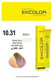 Exicolor 10.31 Baby Blonde - Permanent Hair Color Cream Tube 100ml Permanent Hair Color