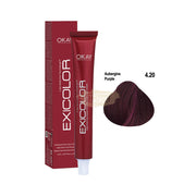 Exicolor 4.20 Eggplant Purple - Permanent Hair Color Cream Tube 100ml Permanent Hair Color