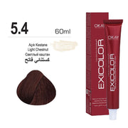 Exicolor 5.4 Light Chestnut - Permanent Hair Color Cream Tube 100ml Permanent Hair Color