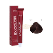 Exicolor 5 Light Brown - Permanent Hair Color Cream Tube 100ml Permanent Hair Color