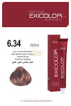 Exicolor 6.34 Dark Blonde Golden Copper - Permanent Hair Color Cream Tube 100ml Permanent Hair Color