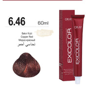 Exicolor 6.46 Copper Red - Permanent Hair Color Cream Tube 100ml Permanent Hair Color