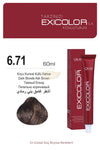 Exicolor 6.71 Dark Blonde Ash Brown - Permanent Hair Color Cream Tube 100ml Permanent Hair Color