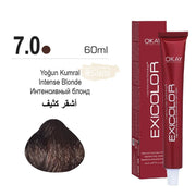 Exicolor 7.0 Intense Blonde - Permanent Hair Color Cream Tube 100ml Permanent Hair Color