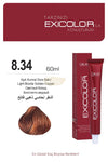Exicolor 8.34 Light Blonde Golden Copper - Permanent Hair Color Cream Tube 100ml Permanent Hair Color