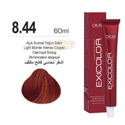Exicolor 8.44 Light Blonde Intense Copper - Permanent Hair Color Cream Tube 100ml Permanent Hair Color