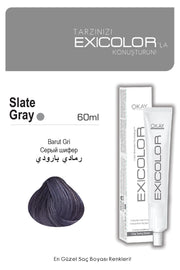 Exicolor Slate Gray - Permanent Hair Color Cream Tube 100ml