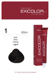 Exicolor 1 Black - Permanent Hair Color Cream Tube 100ml