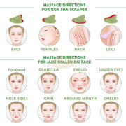 Facial Roller & Gua Sha Set | Jade Face Care