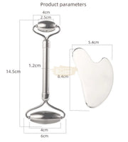 Facial Roller & Gua Sha Set | Stainless Steel Gua Sha Set