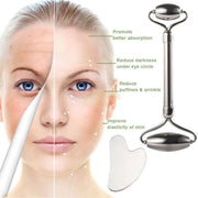 Facial Roller & Gua Sha Set | Stainless Steel Gua Sha Set