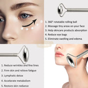 Facial Roller | Stainless Steel Gua Sha Set