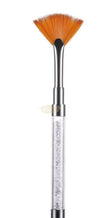 Fan Shape Nail Brush with Rhinestone Handle (White) Nail Art Tool