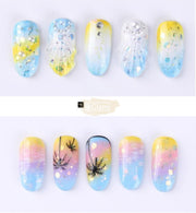 Fan Shape Nail Brush with Rhinestone Handle (White) Nail Art Tool