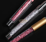 Fan Shape Nail Brush with Rhinestone Handle (White) Nail Art Tool