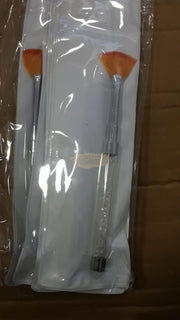 Fan Shape Nail Brush with Rhinestone Handle (White) Nail Art Tool