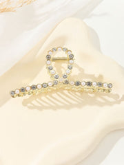 Fashion Claw Clip | Cross Rhinestone Pearls Fashion Jewelry
