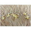 Fashion Hair Comb | Faux Pearl with White Flowers | Gold Hair Claws & Clips