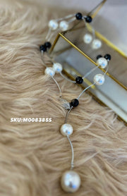 Fashion Jewelry - Elegant Pearl Jewelry Chain #10 Black