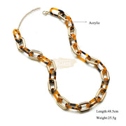 Fashion Jewelry | Necklace | Leopard Chain Choker Necklace | Brown Fashion Jewelry