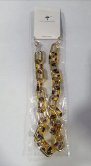 Fashion Jewelry | Necklace | Leopard Chain Choker Necklace | Brown Fashion Jewelry