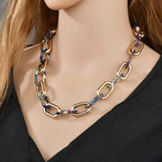 Fashion Jewelry | Necklace | Leopard Chain Choker Necklace | Brown Fashion Jewelry