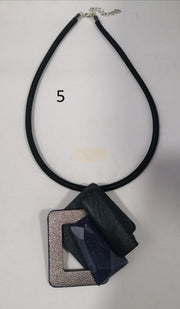 Fashion Jewelry - Necklace M-260-1 Navy/Taupe Fashion Jewelry