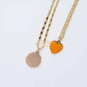 Fashion Jewelry - Necklace M-261 - Orange/White Fashion Jewelry