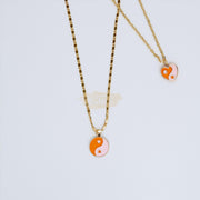 Fashion Jewelry - Necklace M-261 - Orange/White Fashion Jewelry