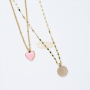 Fashion Jewelry - Necklace M-261 - Pink/White Fashion Jewelry