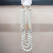 Fashion Jewelry - Pearl Necklace With Crystal and Earring #22
