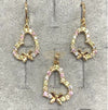 Fashion Jewelry Set Earrings + Pendant Heart Shaped with Colored Stones 11 Fashion Jewelry