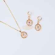 Fashion Jewelry Set Earrings + Pendant Ring with Whites Stones 1 Fashion Jewelry