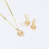 Fashion Jewelry Set Earrings + Pendant with White Stones Butterfly 9 Fashion Jewelry
