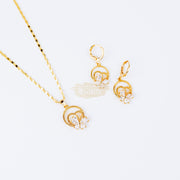 Fashion Jewelry Set Earrings + Pendant with White Stones Butterfly 9 Fashion Jewelry