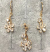 Fashion Jewelry Set Earrings + Pendant with White Stones Flower Shaped 7 Fashion Jewelry