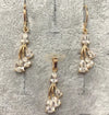 Fashion Jewelry Set Earrings + Pendant with Whites Stones 3 branches 3 Fashion Jewelry