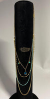 Fashion Jewelry - Turquoise 4 Layered Chain Necklace Fashion Jewelry