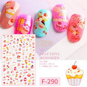 Fashion Nail Stickers - Available in 17 designs F-290 Nail Stickers