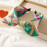 Fashion Print Bow Headband Design 14 4 Green Hair Accessories